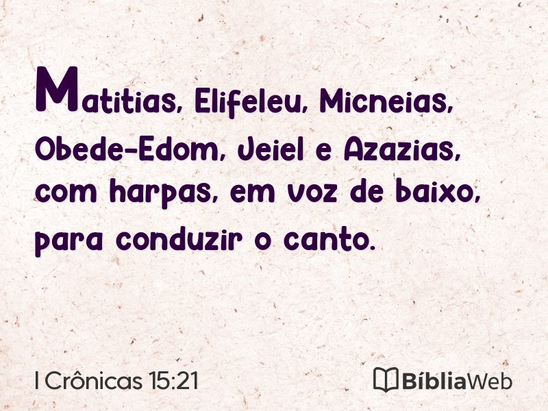 I Crônicas 15:21 em imagem para compartilhar
