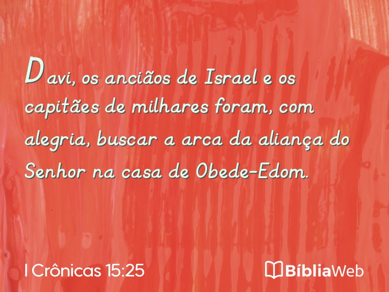 I Crônicas 15:25 em imagem para compartilhar