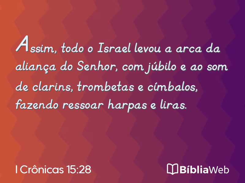 I Crônicas 15:28 em imagem para compartilhar