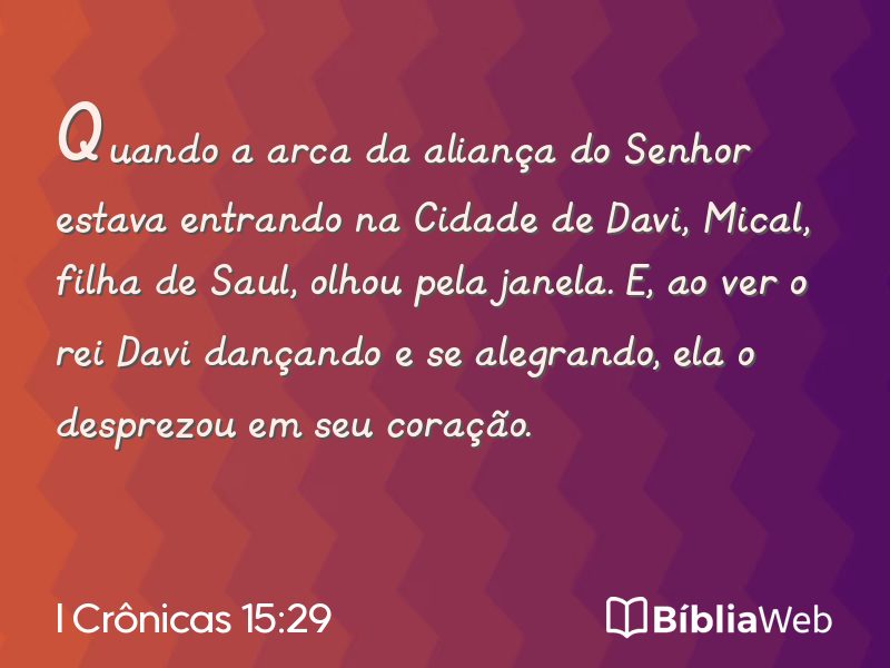I Crônicas 15:29 em imagem para compartilhar
