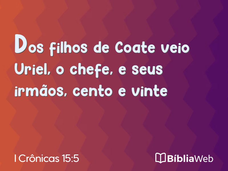 I Crônicas 15:5 em imagem para compartilhar