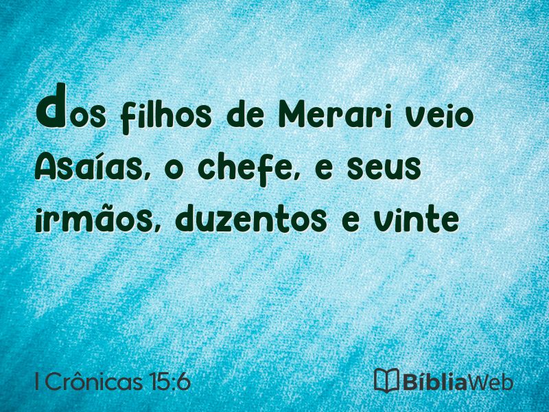 I Crônicas 15:6 em imagem para compartilhar
