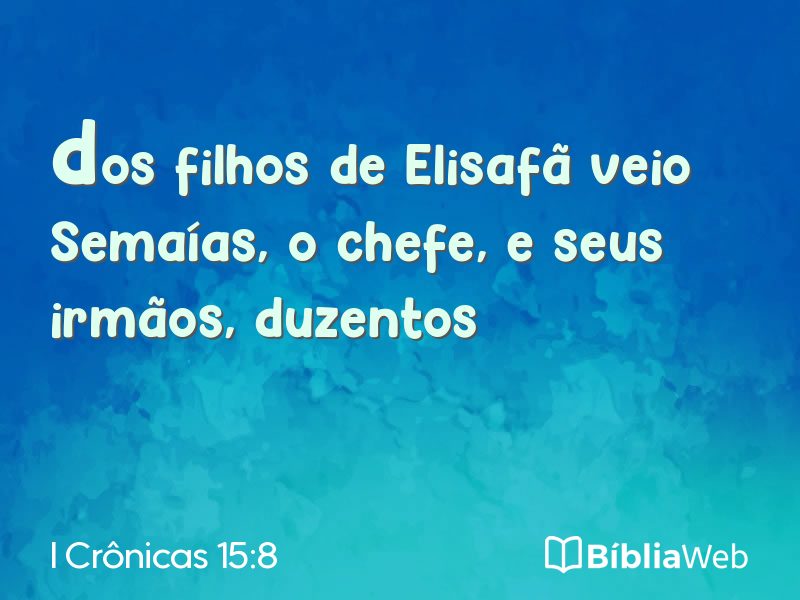 I Crônicas 15:8 em imagem para compartilhar