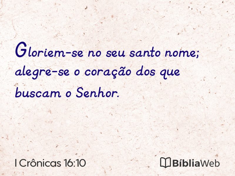I Crônicas 16:10 em imagem para compartilhar