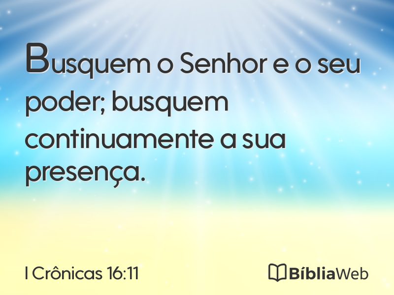 I Crônicas 16:11 em imagem para compartilhar