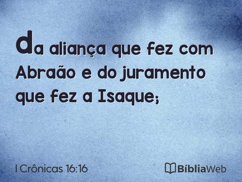 I Crônicas 16:16 em imagem para compartilhar