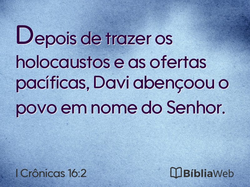 I Crônicas 16:2 em imagem para compartilhar