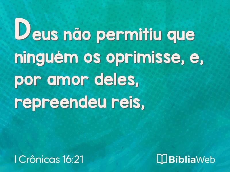 I Crônicas 16:21 em imagem para compartilhar