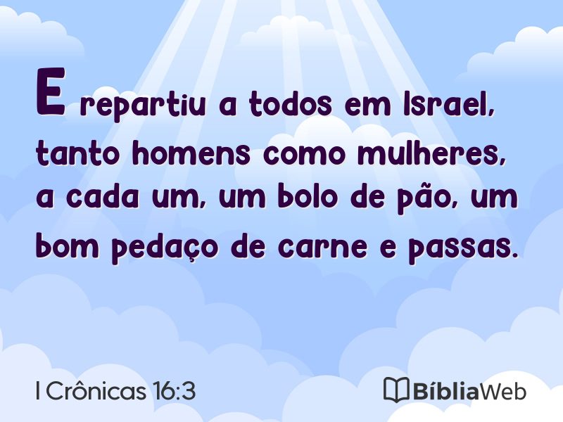 I Crônicas 16:3 em imagem para compartilhar
