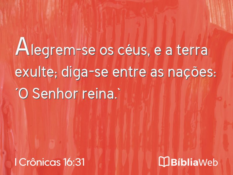 I Crônicas 16:31 em imagem para compartilhar