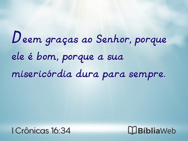 I Crônicas 16:34 em imagem para compartilhar