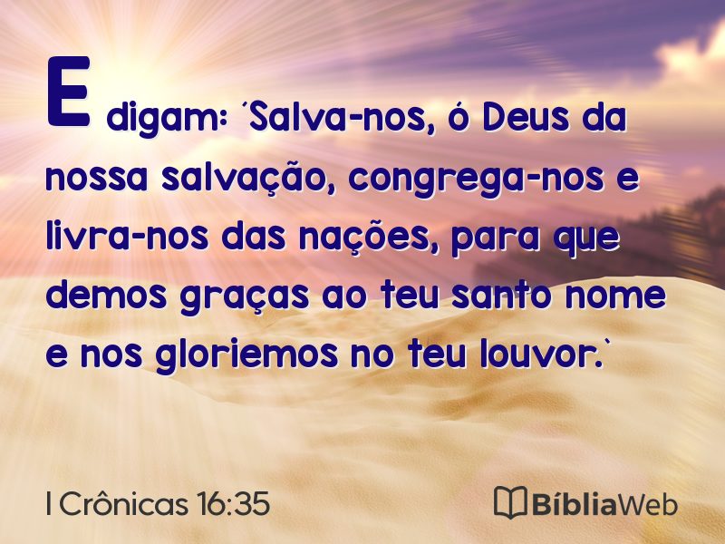 I Crônicas 16:35 em imagem para compartilhar