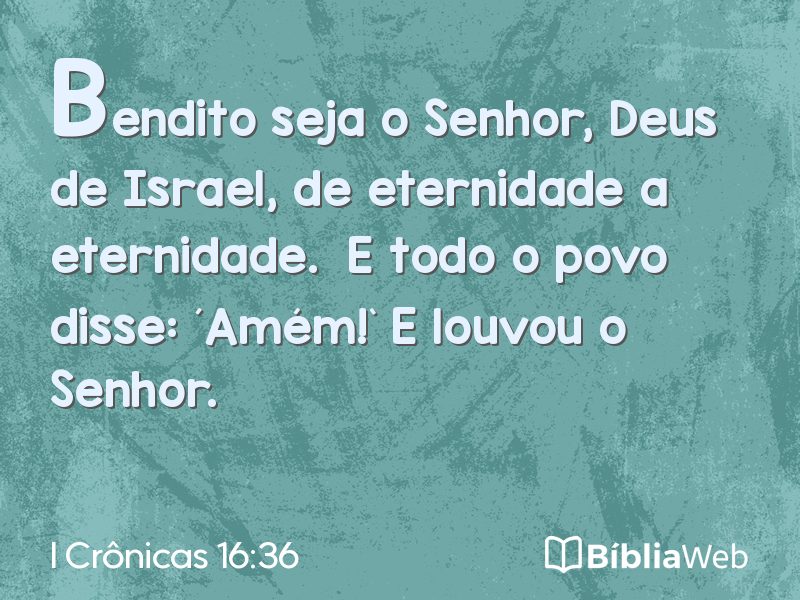 I Crônicas 16:36 em imagem para compartilhar