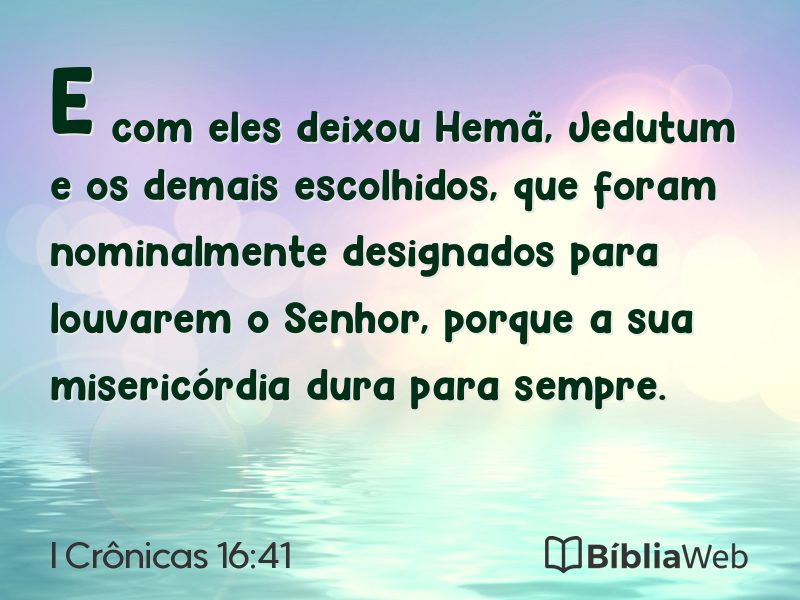 I Crônicas 16:41 em imagem para compartilhar