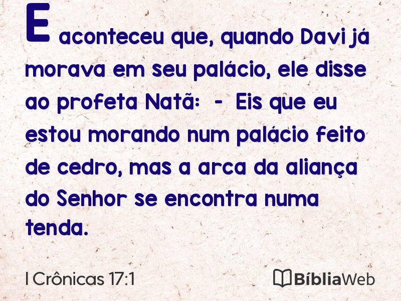 I Crônicas 17:1 em imagem para compartilhar