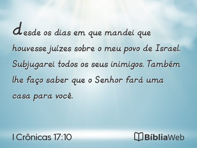 I Crônicas 17:10 em imagem para compartilhar