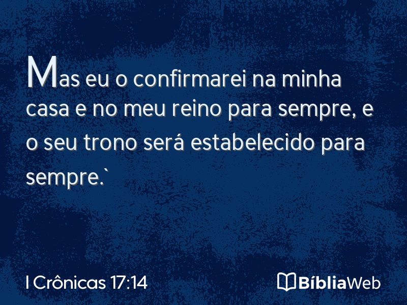 I Crônicas 17:14 em imagem para compartilhar