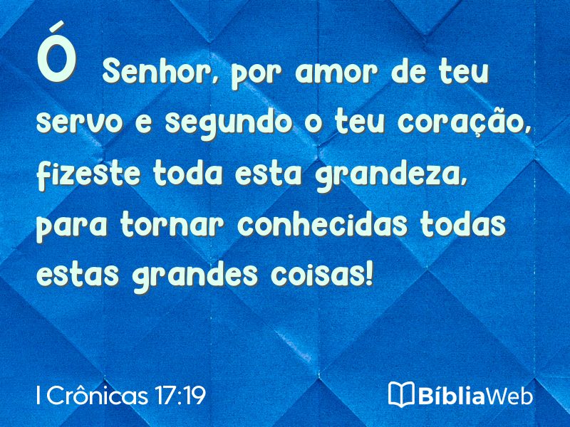 I Crônicas 17:19 em imagem para compartilhar