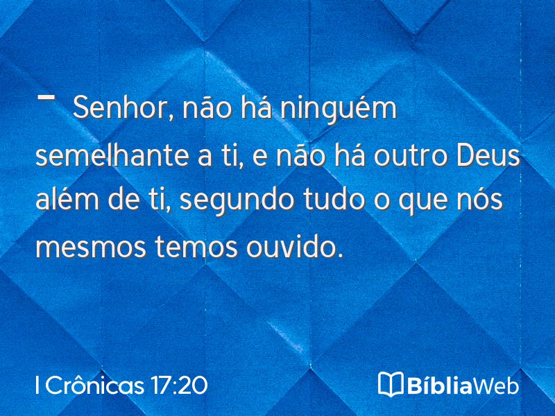 I Crônicas 17:20 em imagem para compartilhar