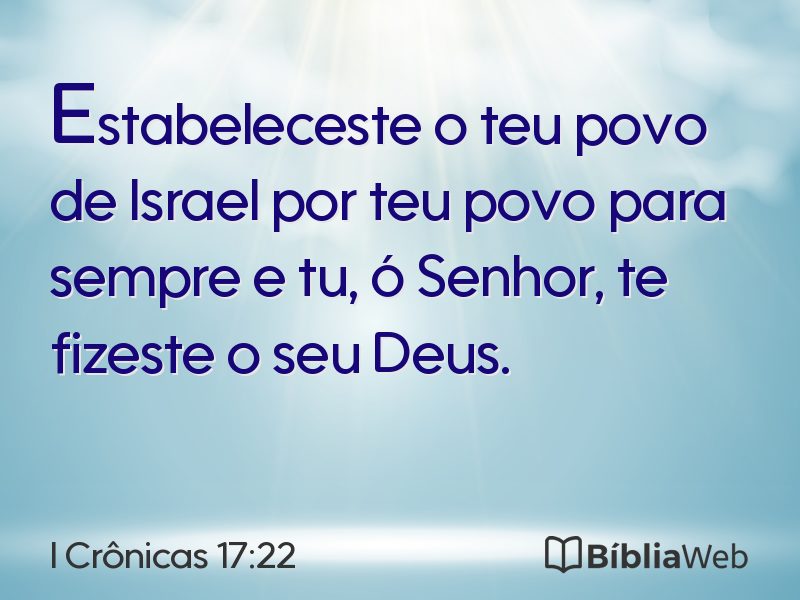 I Crônicas 17:22 em imagem para compartilhar