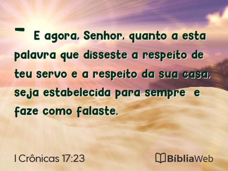 I Crônicas 17:23 em imagem para compartilhar
