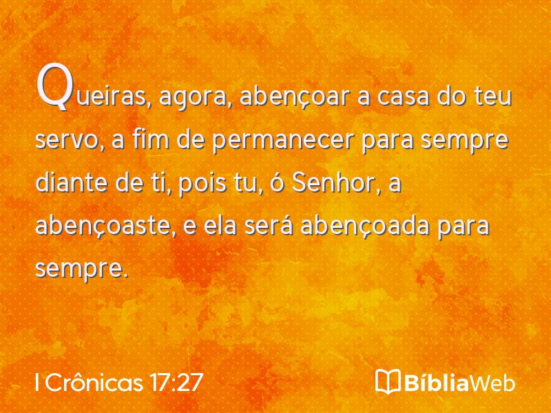 I Crônicas 17:27 em imagem para compartilhar
