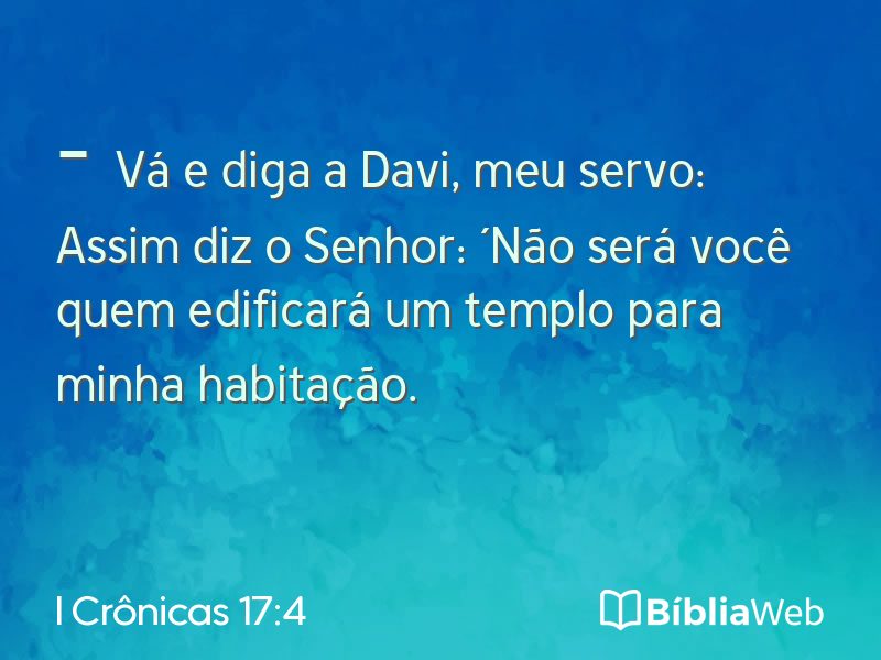 I Crônicas 17:4 em imagem para compartilhar