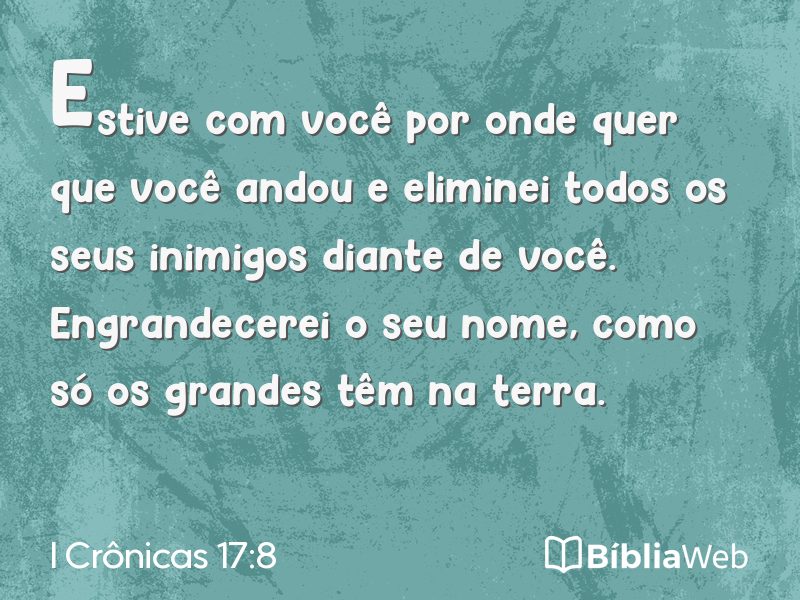 I Crônicas 17:8 em imagem para compartilhar