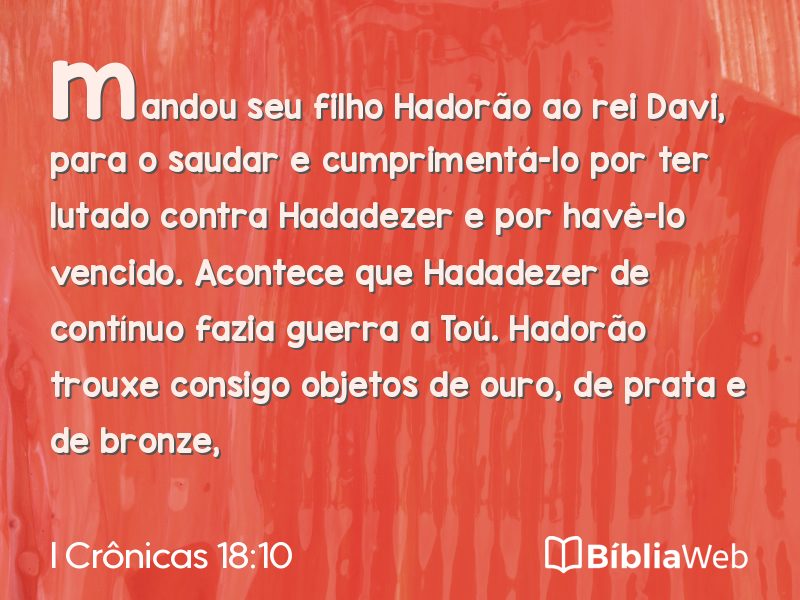 I Crônicas 18:10 em imagem para compartilhar