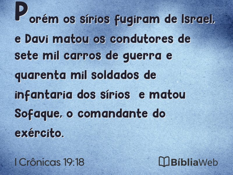 I Crônicas 19:18 em imagem para compartilhar