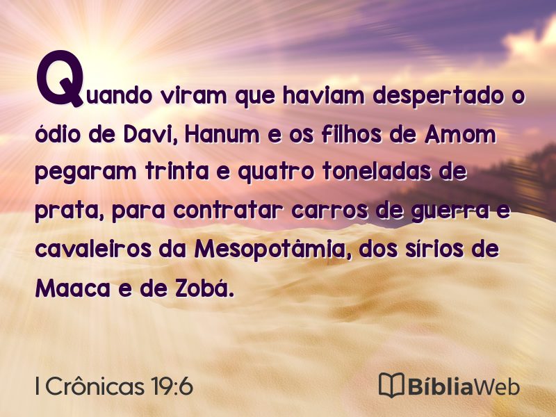 I Crônicas 19:6 em imagem para compartilhar