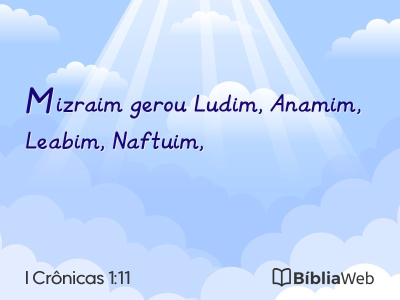 I Crônicas 1:11 em imagem para compartilhar