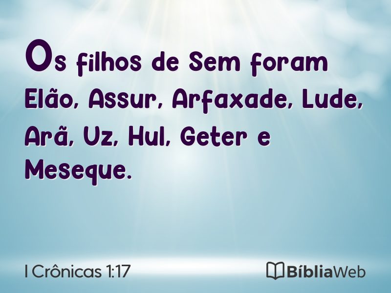 I Crônicas 1:17 em imagem para compartilhar
