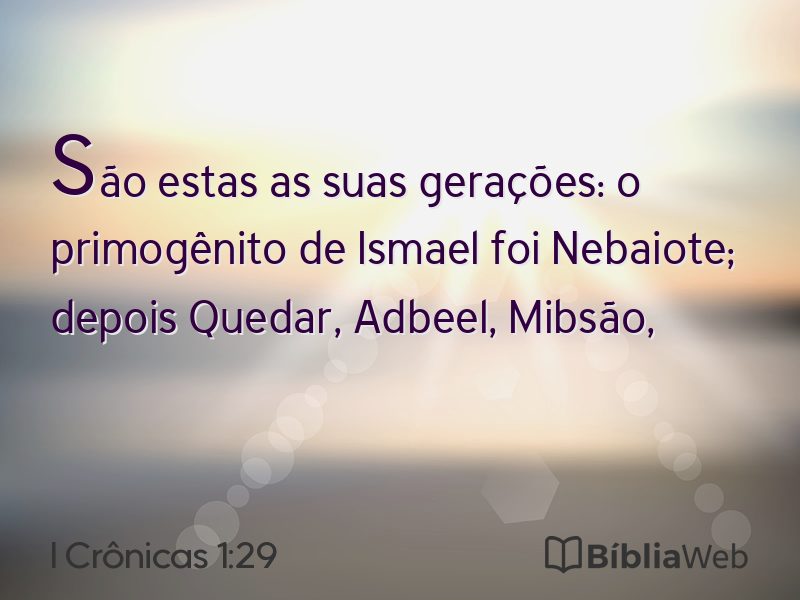 I Crônicas 1:29 em imagem para compartilhar