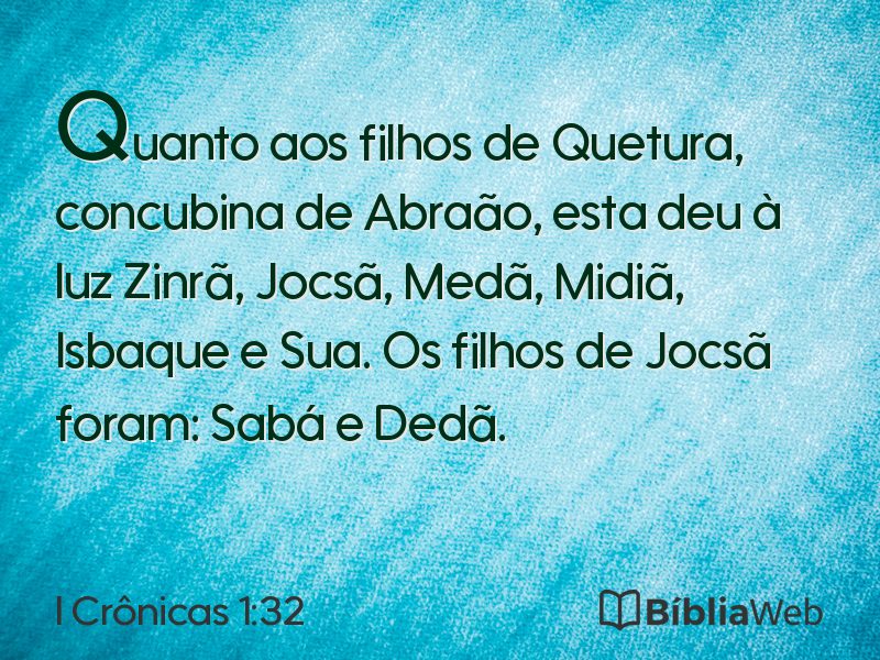 I Crônicas 1:32 em imagem para compartilhar