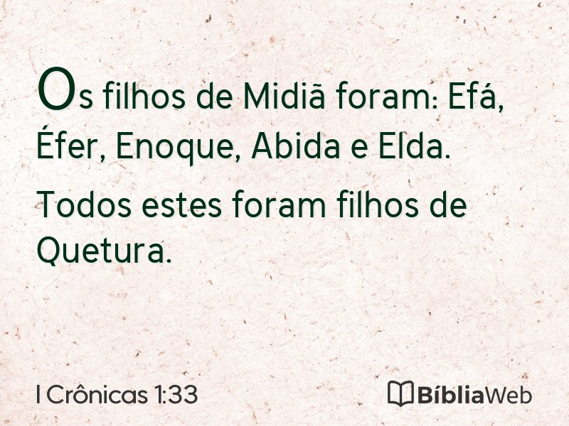 I Crônicas 1:33 em imagem para compartilhar