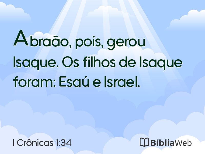 I Crônicas 1:34 em imagem para compartilhar