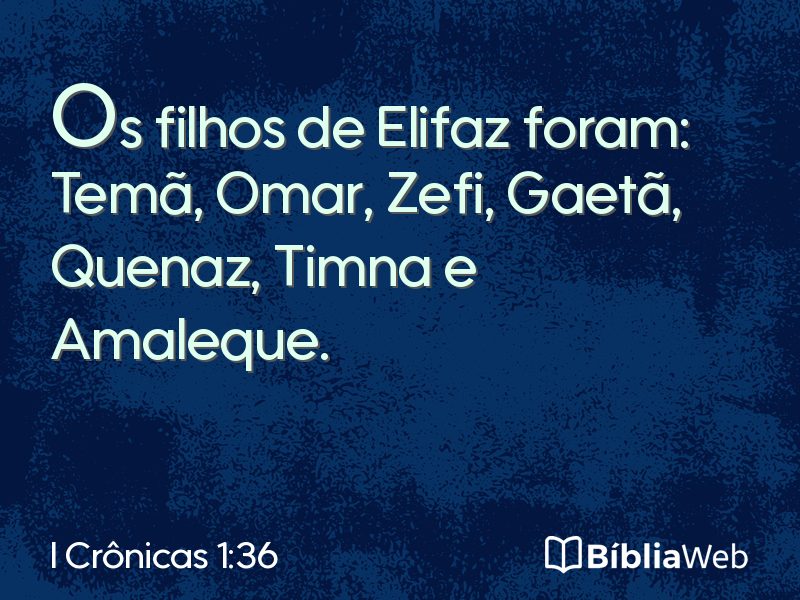 I Crônicas 1:36 em imagem para compartilhar