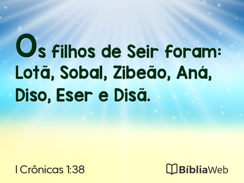 I Crônicas 1:38 em imagem para compartilhar