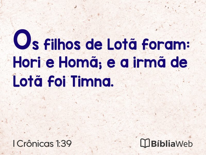 I Crônicas 1:39 em imagem para compartilhar
