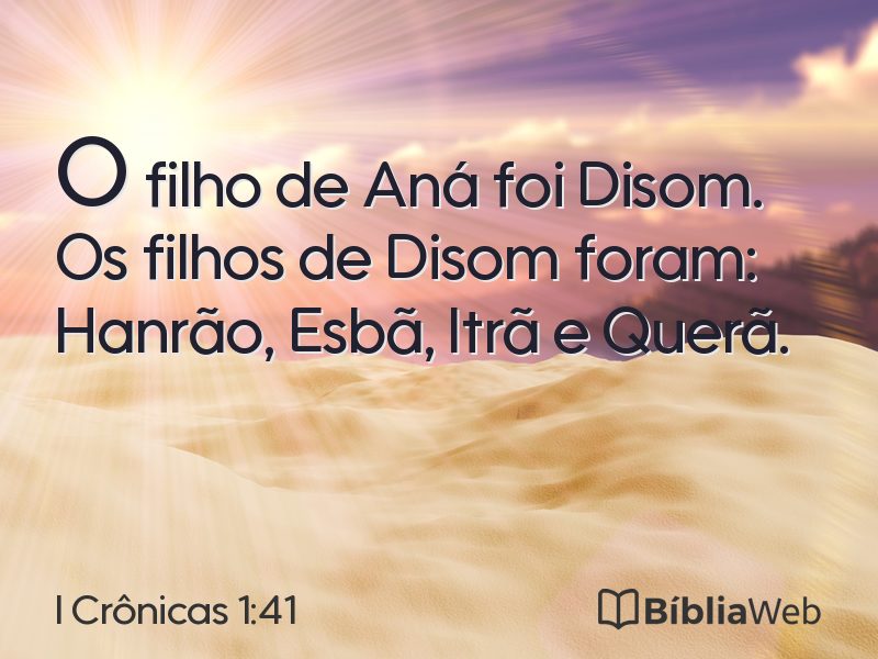 I Crônicas 1:41 em imagem para compartilhar