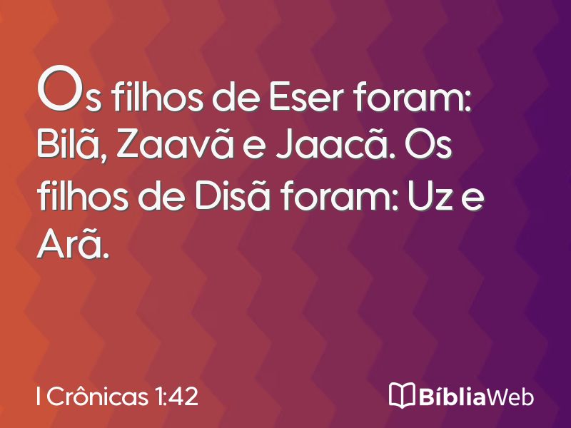 I Crônicas 1:42 em imagem para compartilhar