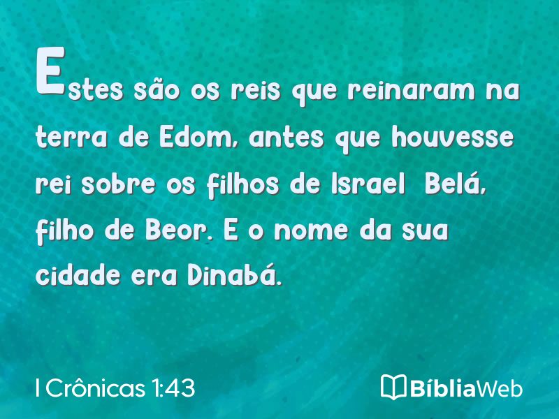 I Crônicas 1:43 em imagem para compartilhar
