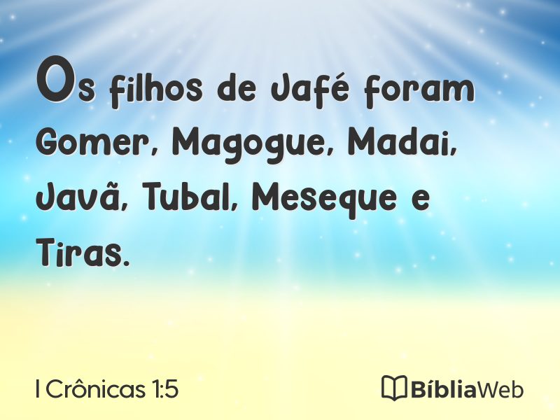 I Crônicas 1:5 em imagem para compartilhar
