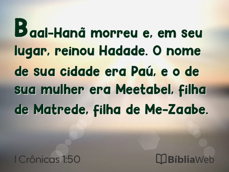 I Crônicas 1:50 em imagem para compartilhar