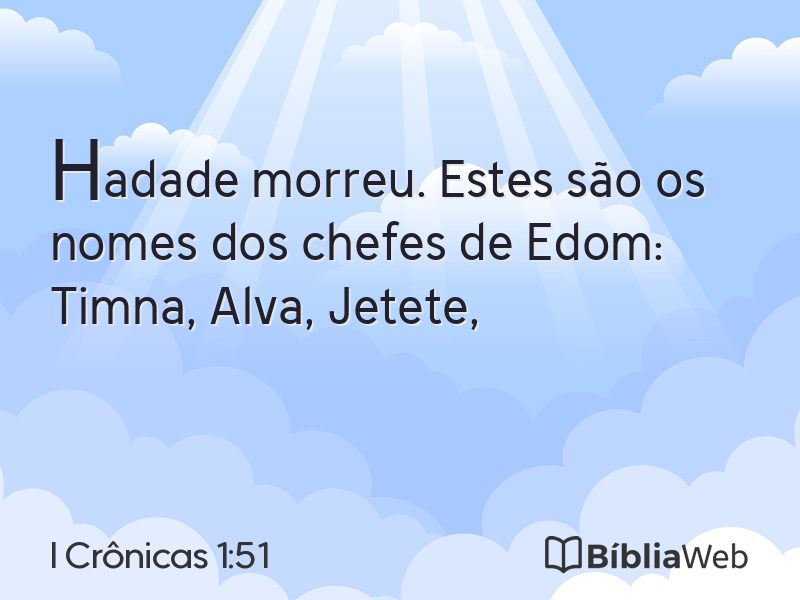 I Crônicas 1:51 em imagem para compartilhar