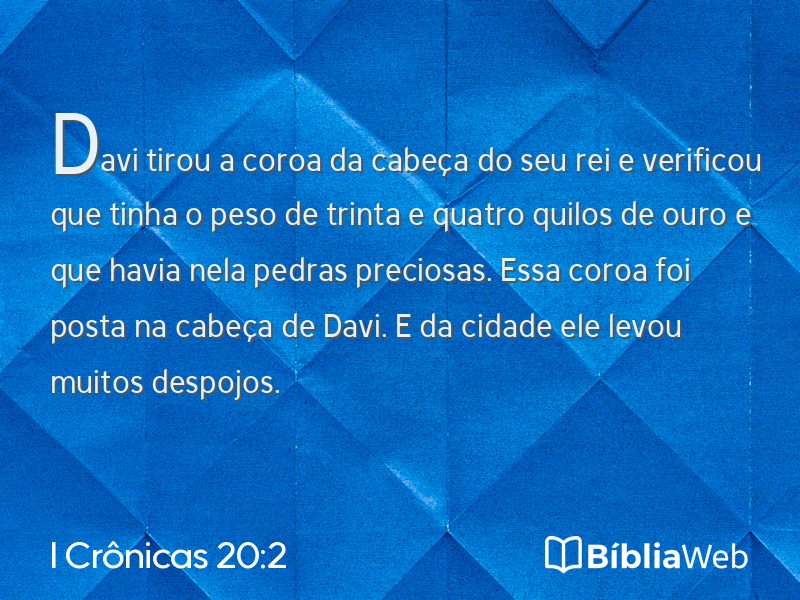 I Crônicas 20:2 em imagem para compartilhar