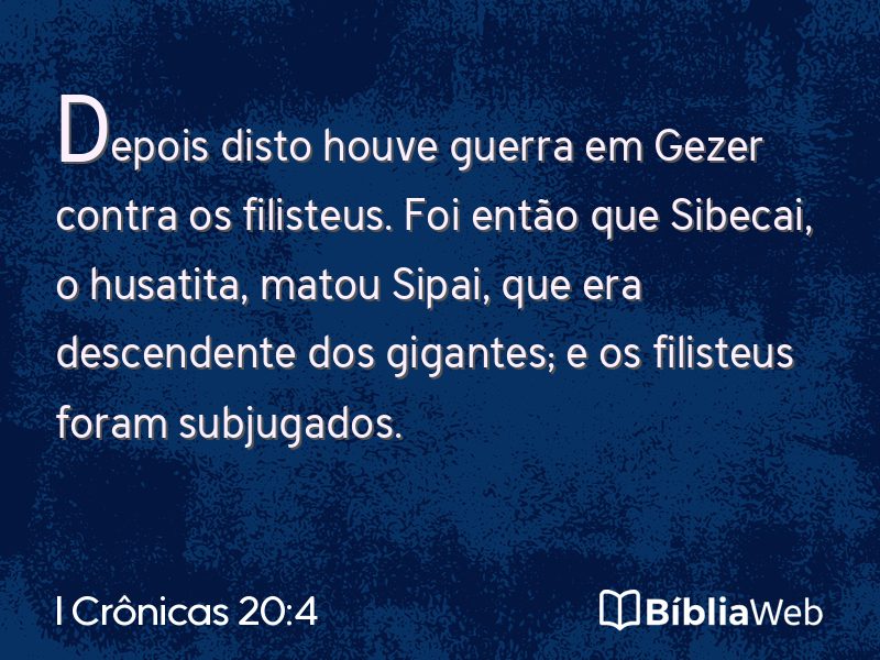 I Crônicas 20:4 em imagem para compartilhar