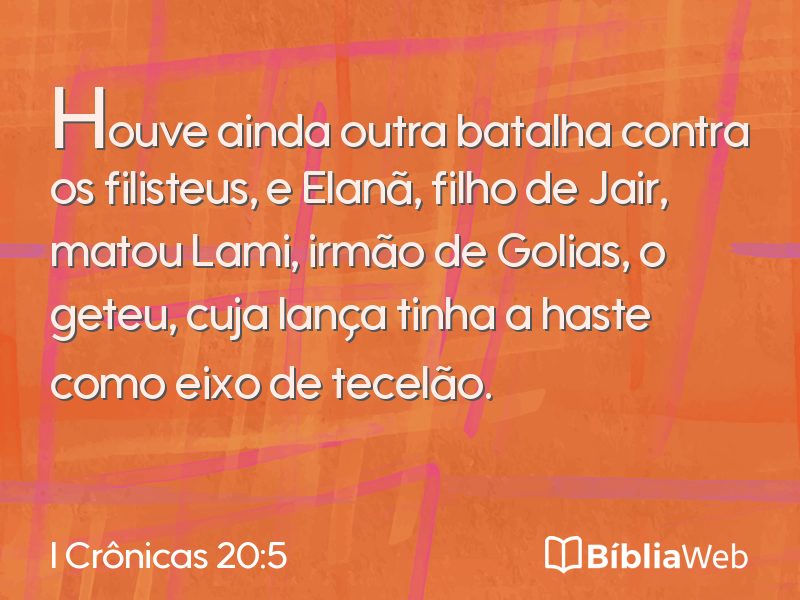I Crônicas 20:5 em imagem para compartilhar