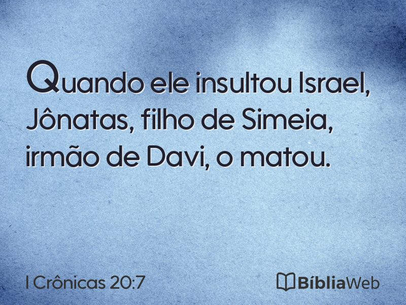 I Crônicas 20:7 em imagem para compartilhar